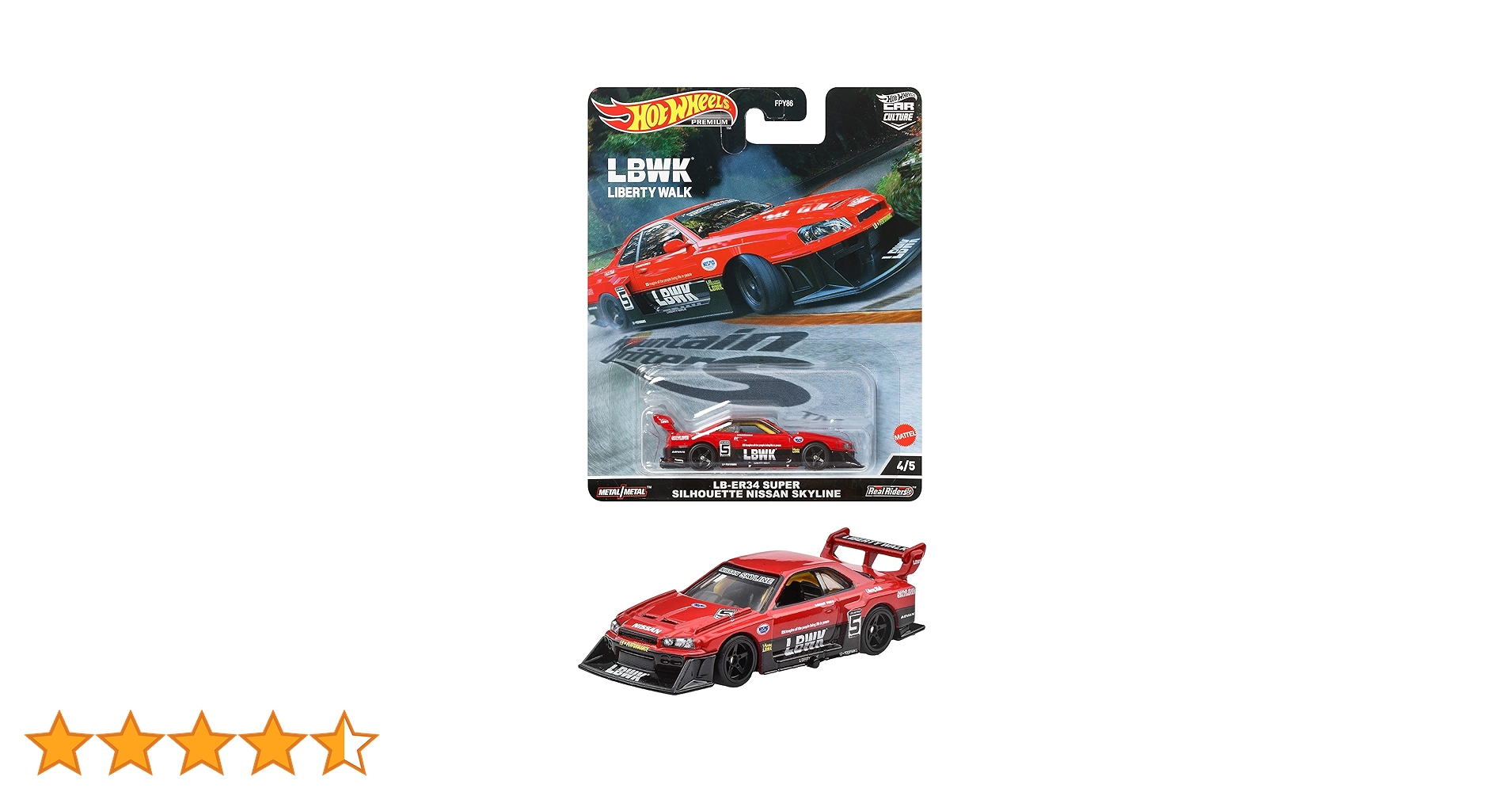 ホットウィール マウンテンドリフターズ　チェイス LBWK 34 SKYLINE Amazon.com: Hot Wheels LB-ER34 Super Silhouette Nissan